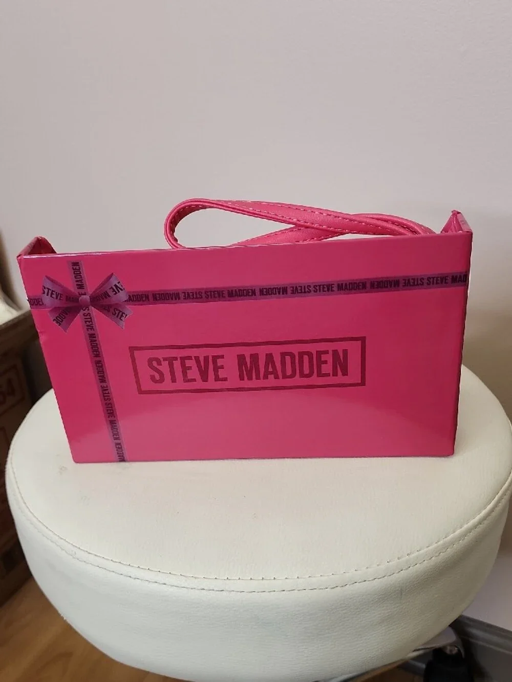 Steve Madden Hot Pink Wristlet Clutch with Gold Accent